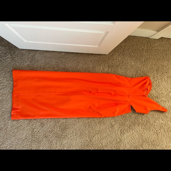 Aidan by Aidan Mattox orange cutout column gown - Picture 8 of 14